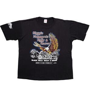 Sturgis Motorcycle Black Hills Rally Race 1992 Vintage Short Sleeve Shirt Men XL
